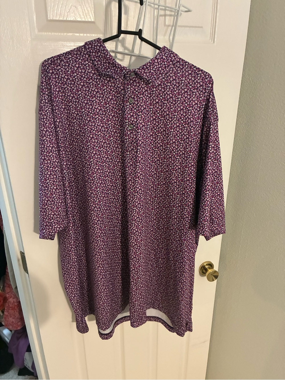 Cutter & Buck Purple Floral Polo Shirt